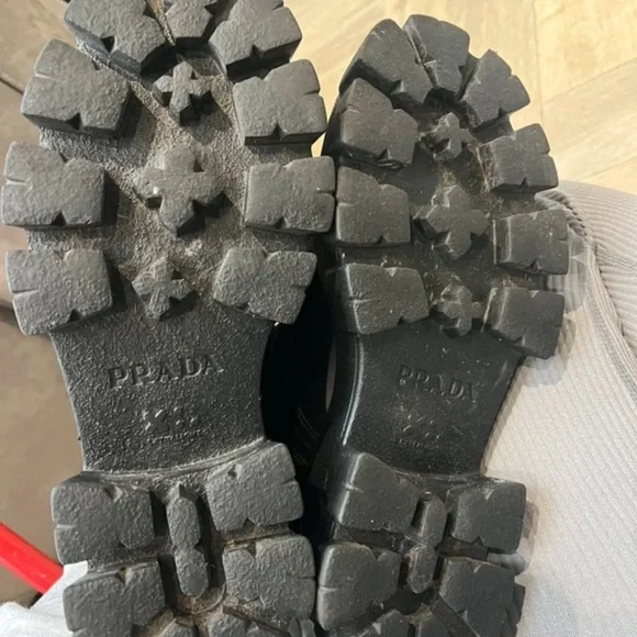 Prada Black Combat Boots with Pouch - Picture 6 of 6